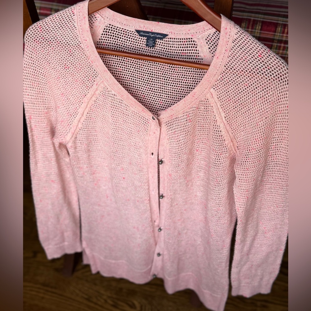 American Eagle Speckled Confetti Knit Cardigan Sz L - Picture 2 of 9